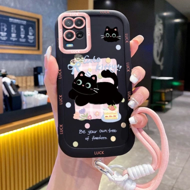 Ốp Lưng OPPO A54 4G Case Mèo Đáng Yêu Có Dây Lanyard - Giá chỉ 44.400₫
