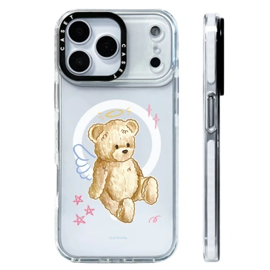 Ốp Lưng Sạc Không Dây Thiên Thần Gấu Bông – Hoạt Hình Dễ Thương, Silicone Mềm, Tương Thích iPhone 12‑17, Chống Sốc 2