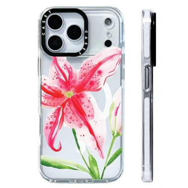 Ốp lưng silicone Starry Sky Lily Florals, sạc không dây từ tính, tương thích iPhone 12-17 Pro Max, chống sốc 2