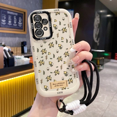 Ốp Lưng Vintage Hoa + Lanyard cho Samsung A52, A52 5G, A52s 5G, A13 5G, A23 5G, A53 5G - Giá 44.400₫