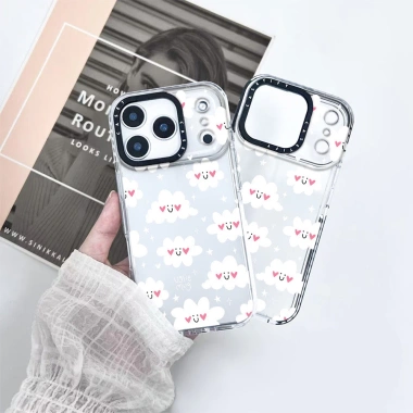 Ốp lưng White Cloud Smile Clear, chống sốc, tương thích iPhone 12‑17, 12‑13 Mini, XR/XS Max, SE 2.022, 6‑8 Plus