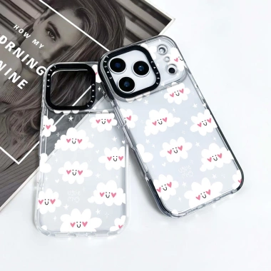 Ốp lưng White Cloud Smile Clear, chống sốc, tương thích iPhone 12‑17, 12‑13 Mini, XR/XS Max, SE 2.022, 6‑8 Plus