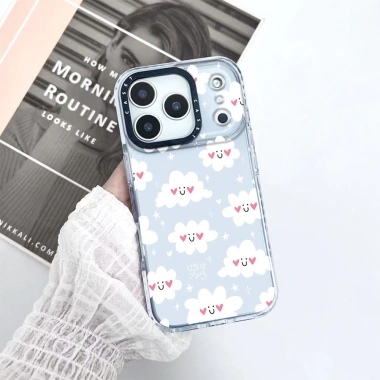Ốp lưng White Cloud Smile Clear, chống sốc, tương thích iPhone 12‑17, 12‑13 Mini, XR/XS Max, SE 2.022, 6‑8 Plus