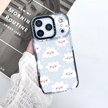 Ốp lưng White Cloud Smile Clear, chống sốc, tương thích iPhone 12‑17, 12‑13 Mini, XR/XS Max, SE 2.022, 6‑8 Plus
