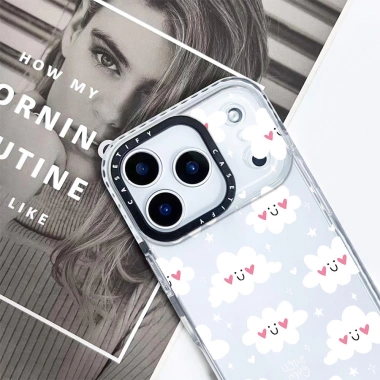 Ốp lưng White Cloud Smile Clear, chống sốc, tương thích iPhone 12‑17, 12‑13 Mini, XR/XS Max, SE 2.022, 6‑8 Plus