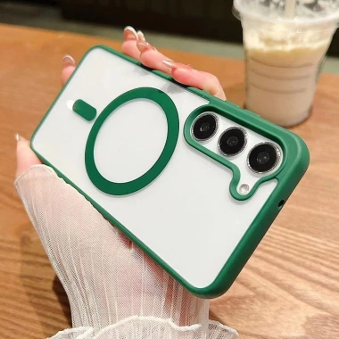 Ốp Sạc Không Dây HLF Sang Trọng Silicone Cho Samsung Galaxy S24 S23 S22 Ultra + A15 16 35 55 - Khung Vỏ Giáp Trong Suốt 3