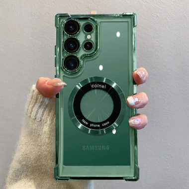 Ốp sạc không dây từ tính mạ sang trọng cho Samsung S25 S24 Ultra S23 FE S22 Plus – Vỏ mềm bảo vệ camera trong suốt 7