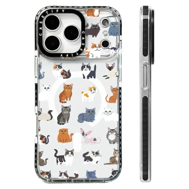 Ốp Sạc Từ IPhone 17 Pro Max Mèo Đáng Yêu Silicone Mềm Suốt Chống Sốc Cản 17