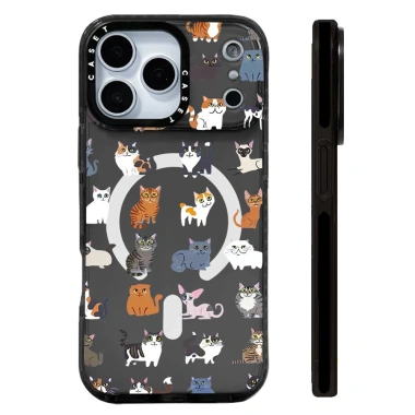 Ốp Sạc Từ IPhone 17 Pro Max Mèo Đáng Yêu Silicone Mềm Suốt Chống Sốc Cản 17