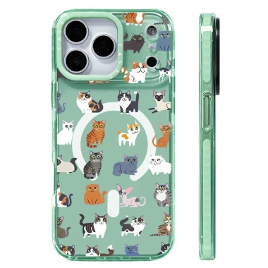 Ốp Sạc Từ IPhone 17 Pro Max Mèo Đáng Yêu Silicone Mềm Suốt Chống Sốc Cản 17