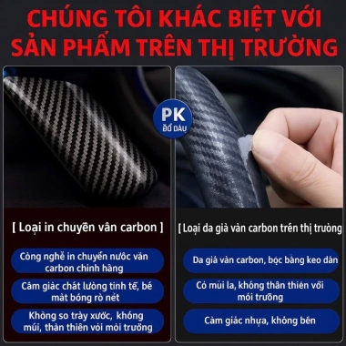 Ốp vô lăng vân carbon cao cấp sang trọng, phù hợp 4‑7 chỗ, giảm còn 250k 2