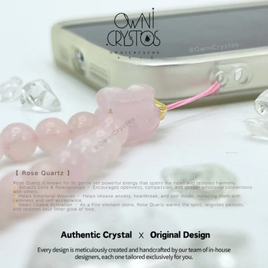 OwniCrystos Móc treo điện thoại thạch anh hồng - Tình duyên, bình an - 499.998đ 3