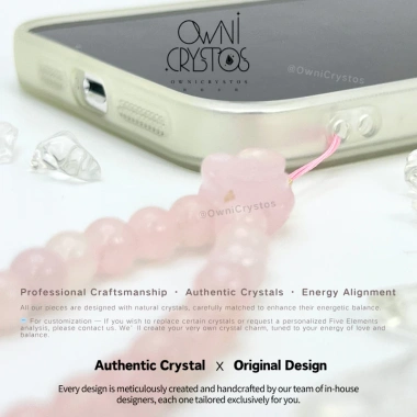 OwniCrystos Móc treo điện thoại thạch anh hồng - Tình duyên, bình an - 499.998đ 6