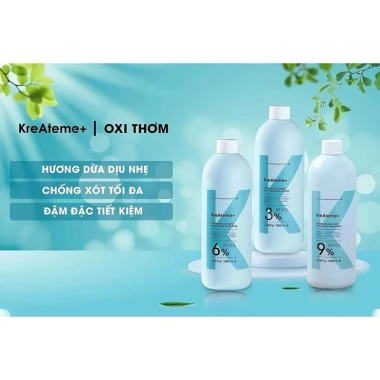 Oxy Trợ Nhuộm KreAteme+ 1.000ml Chính Hãng - Lên Màu Chuẩn Tông, Thơm Khử Mùi, Dịu Nhẹ Da Đầu, Giá chỉ 105.000 VND