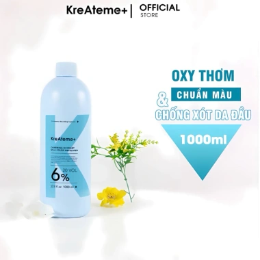 Oxy Trợ Nhuộm KreAteme+ 1.000ml Chính Hãng - Lên Màu Chuẩn Tông, Thơm Khử Mùi, Dịu Nhẹ Da Đầu, Giá chỉ 105.000 VND