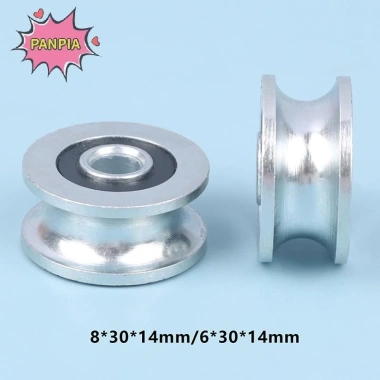 Panpia Bánh xe ròng rọc vòng bi lăn 8x30x14mm - Bánh U, dẫn hướng, chống gỉ, 69.190 VND