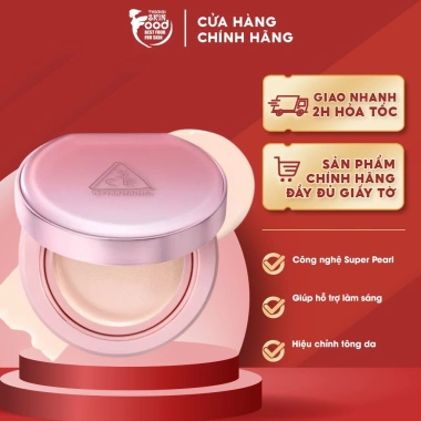 Phấn Nước 3CE Da Sáng Tự Nhiên 11g Mesh Cover Cushion - Che Phủ Mịn, Tự Nhiên