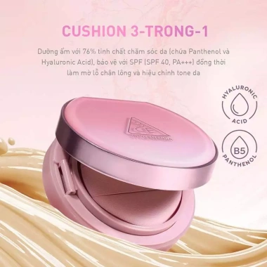 Phấn Nước 3CE Da Sáng Tự Nhiên 11g Mesh Cover Cushion - Che Phủ Mịn, Tự Nhiên