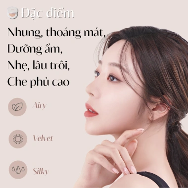 Phấn nước cushion mỏng nhẹ bền màu 4B:face Forever Velvet SPF50+ PA+++ 11g - 279.000đ 2 Phấn nước cushion mỏng nhẹ bền màu 4B:face Forever Velvet SPF50+ PA+++ 11g - 279.000đ 2