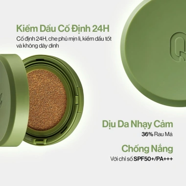 Phấn Nước Glamrr Q Vegan Super Cover Cushion SPF50+ PA+++ Che Phủ Đỉnh Cao 15g 450k 2