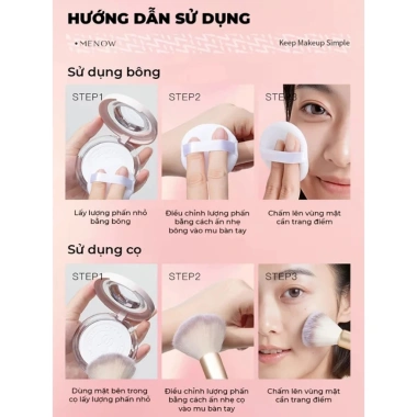 Phấn Phủ Nén MENOW Kiềm Dầu Không Thấm Nước Matte Tulle 8.5g Giá 149k