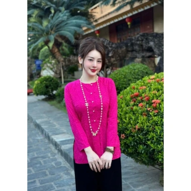 Pháp phục đi lễ chùa Bà Ba Cổ Tròn 6 cúc ngọc, vân hoa, mềm mịn - 345.000 VND 11 Pháp phục đi lễ chùa Bà Ba Cổ Tròn 6 cúc ngọc, vân hoa, mềm mịn - 345.000 VND 11