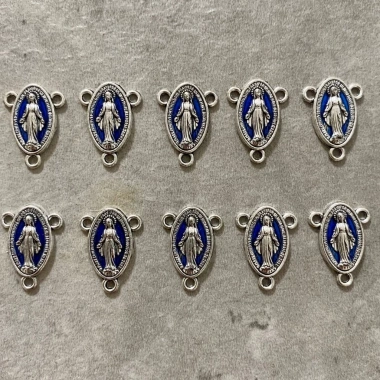Phát Hiện Trang Sức Tôn Giáo Màu Xanh - Đầu Nối 3 Lỗ Medalla Milagrosa DIY Bộ Phận Vòng Cổ Mân Côi 20 chiếc 63.250₫