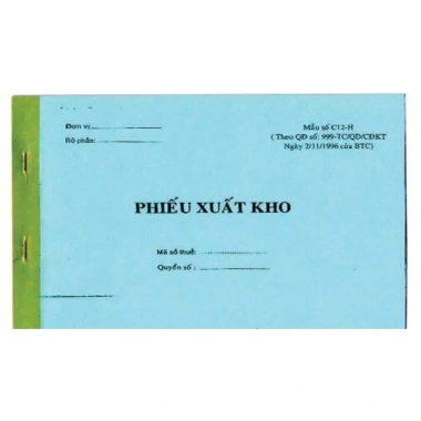 Phiếu xuất kho 1 liên 13x19cm, 5 cuốn - In sẵn, giá ưu đãi 75.000 VNĐ, chất lượng cao cho văn phòng