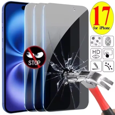 Phim Bảo Vệ 9D Full cho iPhone 17‑16‑15‑14‑13‑12‑11, X, XR, SE20 - Kính Cường Lực, Chống Gián Điệp, Riêng Tư