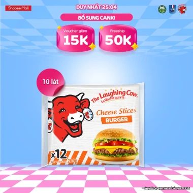 Phô mai lát Con Bò Cười Burger 10c 200g Giá ưu đãi 65.142₫, thơm ngon, tiện dùng