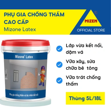 Phụ Gia Chống Thấm Mizone Latex - Nhũ Tương Trộn Xi Măng, Vữa Xi Măng-Cát, Tăng Kết Dính, Giá Ưu Đãi 218.875 VND