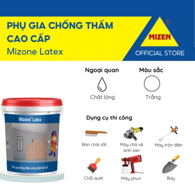 Phụ Gia Chống Thấm Mizone Latex - Nhũ Tương Trộn Xi Măng, Vữa Xi Măng-Cát, Tăng Kết Dính, Giá Ưu Đãi 218.875 VND