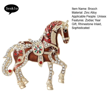 Phụ kiện ngựa hợp kim Trâm cài kim cương giả Lapel Pin cung hoàng đạo 113.300₫ 3