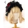 Phụ kiện tóc F & X Lolita ren đỏ đen - Băng đô nơ bướm Goth, giảm còn 379.965đ 3