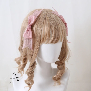 Phụ kiện tóc FX Lolita băng đô nơ hồng khói - Trang trí Mori Girl, vòng tóc KC, hoa hồng đắng, giảm giá 22%