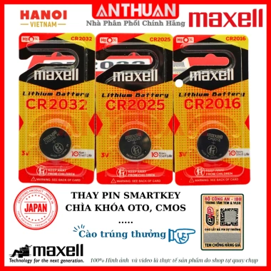 Pin 3V Maxell CR2.032/CR2.025/CR2.016 - Cúc áo cho remote, smartkey, khóa điện tử, máy tính, đồng hồ - Giá chỉ 28.000đ