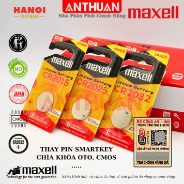 Pin 3V Maxell CR2.032/CR2.025/CR2.016 - Cúc áo cho remote, smartkey, khóa điện tử, máy tính, đồng hồ - Giá chỉ 28.000đ 2