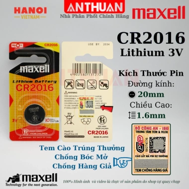 Pin 3V Maxell CR2.032/CR2.025/CR2.016 - Cúc áo cho remote, smartkey, khóa điện tử, máy tính, đồng hồ - Giá chỉ 28.000đ 6