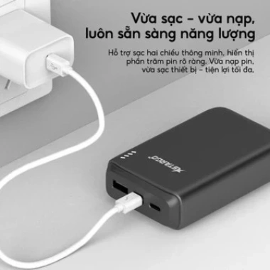 Pin Dự Phòng StarGO X1 Power 10,000mAh – Tích Cáp Type‑C, Sạc Nhanh PD/QC 22.5W, BH 12 Tháng, Giá 517.500₫ 5 Pin Dự Phòng StarGO X1 Power 10,000mAh – Tích Cáp Type‑C, Sạc Nhanh PD/QC 22.5W, BH 12 Tháng, Giá 517.500₫ 5