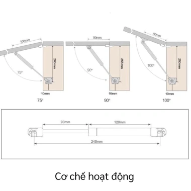 Pít tông tay đẩy cánh tủ Hafele chính hãng 80‑150N – Động cơ thủy lực mạnh, lắp đặt dễ dàng, giá ưu đãi 41.542₫