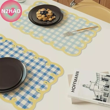 Placemat Diatom Bùn N2HAO Hình Chữ Nhật Cách Nhiệt, Chống Trượt, Thấm Hút - Trang Trí Bàn