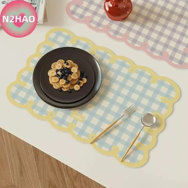 Placemat Diatom Bùn N2HAO Hình Chữ Nhật Cách Nhiệt, Chống Trượt, Thấm Hút - Trang Trí Bàn