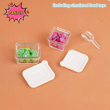 PNPIA Bộ Đồ Chơi Nhà Bếp 1:12 Búp Bê Tủ Lạnh Thực Phẩm Nhỏ Nội Thất Bỏ Túi