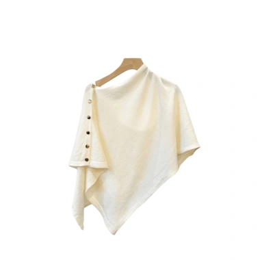 Poncho Dệt Kim Dày Ấm SWETSASHAHEARTS Khăn Choàng Pashmina Nút Mùa Thu Đông 6