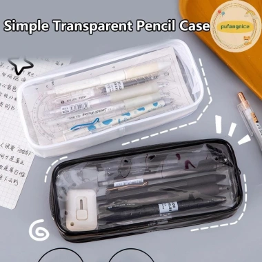 Pufangnice Hộp đựng bút chì trong suốt dung tích lớn - Túi đựng bút học sinh sáng tạo, giảm 22%