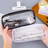 Pufangnice Hộp đựng bút chì trong suốt dung tích lớn - Túi đựng bút học sinh sáng tạo, giảm 22% 3
