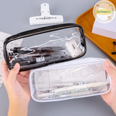 Pufangnice Hộp đựng bút chì trong suốt dung tích lớn - Túi đựng bút học sinh sáng tạo, giảm 22%