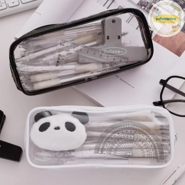 Pufangnice Hộp đựng bút chì trong suốt dung tích lớn - Túi đựng bút học sinh sáng tạo, giảm 22%