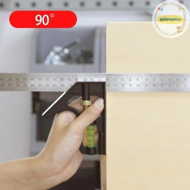 Pufangnice Thước góc 12 inch Điều chỉnh 45°/90° và mức bong bóng VN - Giá 87.890đ 7