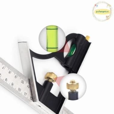 Pufangnice Thước góc 12 inch Điều chỉnh 45°/90° và mức bong bóng VN - Giá 87.890đ 8